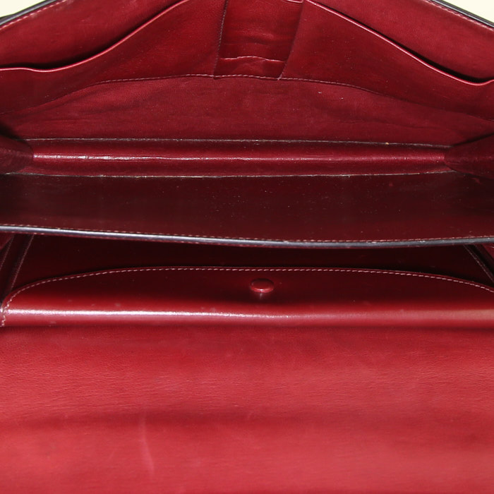 Borsa Hermès Louisiane in pelle box bordeaux - Detail D2