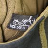 Sac bandoulière Hermes Toto Bag - Shop Bag en toile vert-kaki et noire - Detail D4 thumbnail