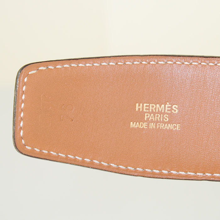 Cintura Hermès Ceinture modello grande in pelle Epsom gold - Detail D1