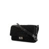 Chanel 2.55 handbag in black tweed and black leather - 00pp thumbnail