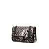 Bolso de mano Chanel Timeless en vinilo transparente y negro y cuero rosa - 00pp thumbnail