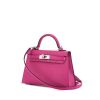 Hermes Kelly 20 cm small model handbag in purple leather - 00pp thumbnail