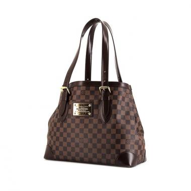 Bolso Cabás Louis Vuitton Hampstead en lona a cuadros marrón y cuero marrón