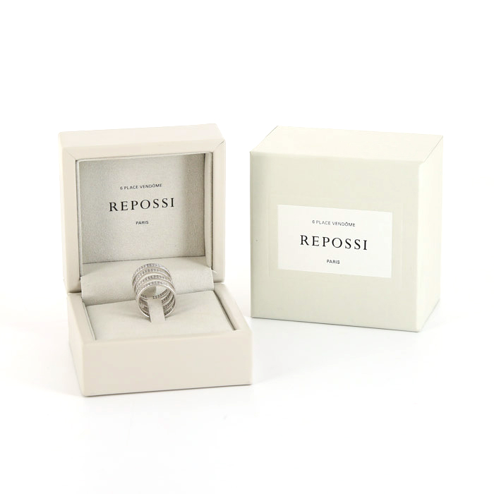 Bague Repossi Berbère grand modèle en or blanc et diamants - Detail D2