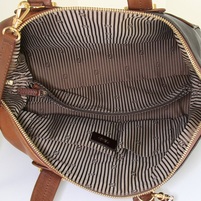 Borsa Fendi Chameleon in pelle tricolore marrone - Detail D3