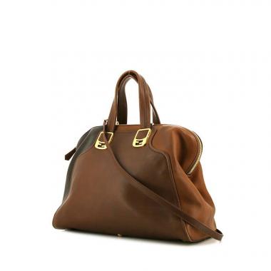 Bolso de mano Fendi Chameleon en cuero tricolor marrón