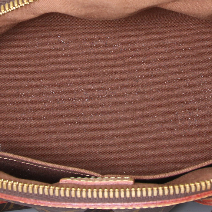 Bolso de mano Louis Vuitton Tivoli en lona Monogram marrón y cuero natural - Detail D2