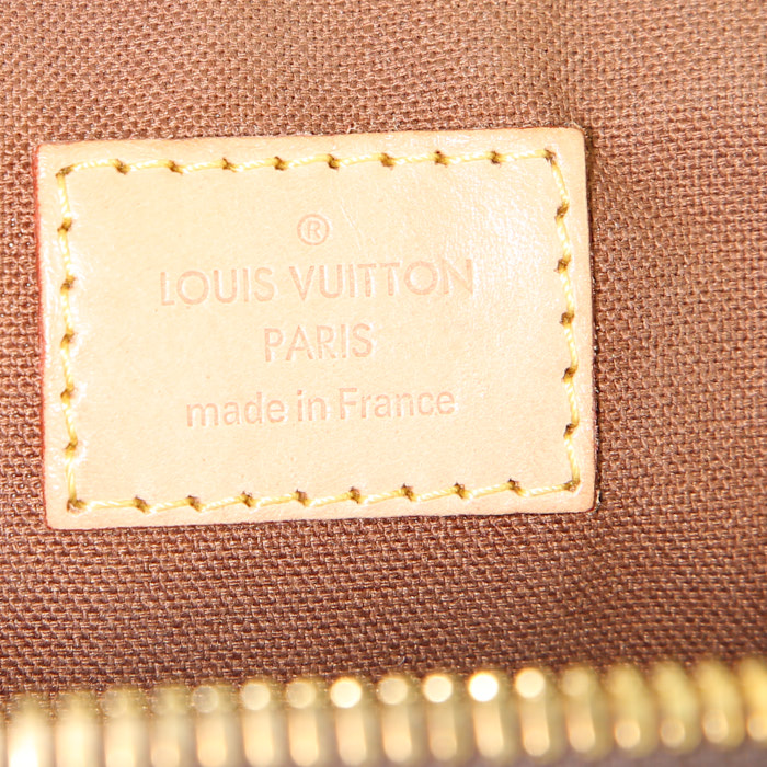 Bolso de mano Louis Vuitton Tivoli en lona Monogram marrón y cuero natural - Detail D3