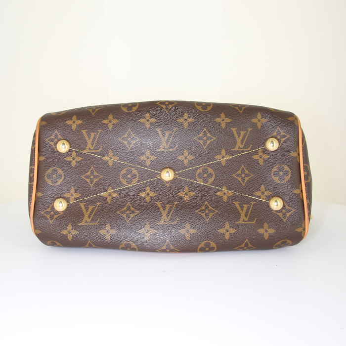 Louis Vuitton Tivoli handbag in brown monogram canvas and natural leather - Detail D4