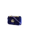 Bolso bandolera Gucci GG Marmont en terciopelo acolchado azul - 00pp thumbnail