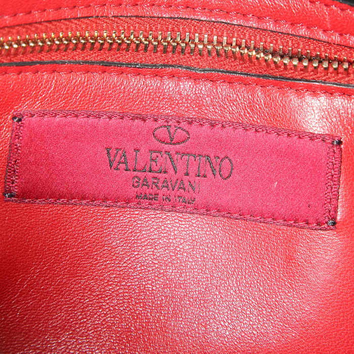 Bolso de mano Valentino Garavani Rockstud Spike en cuero negro - Detail D3