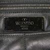 Valentino Garavani Rockstud trapeze shopping bag in black foal and black leather - Detail D4 thumbnail
