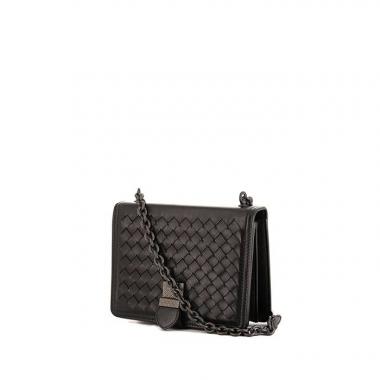 Bolso bandolera Bottega Veneta Mini Runway en cuero trenzado negro