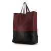Celine Vertical shopping bag in burgundy and black bicolor leather - 00pp thumbnail