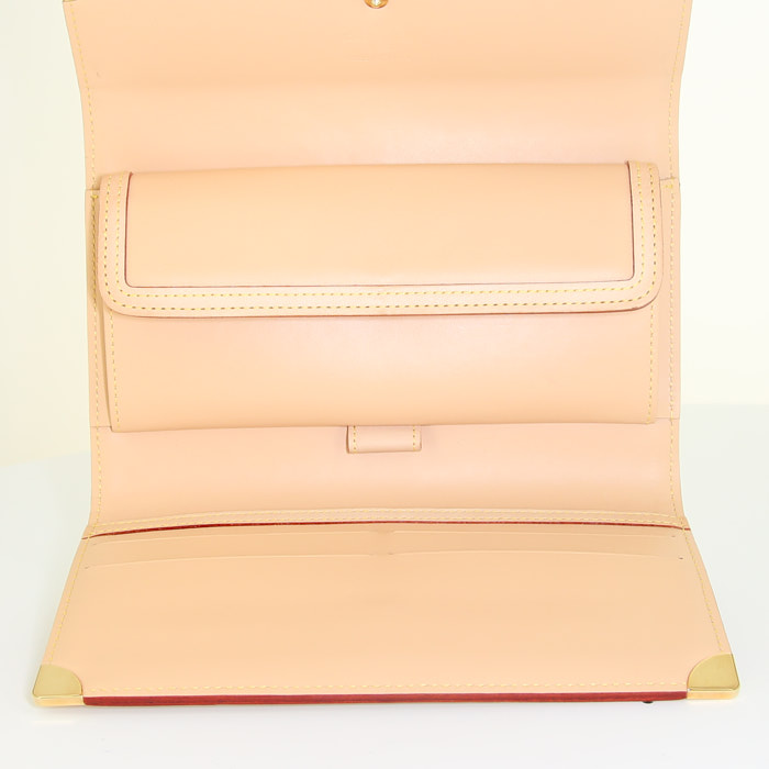 Pochette Louis Vuitton en toile monogram multicolore et cuir naturel - Detail D2