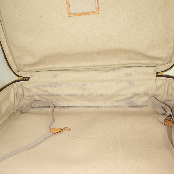 Louis Vuitton suitcase in monogram canvas and natural leather - Detail D2