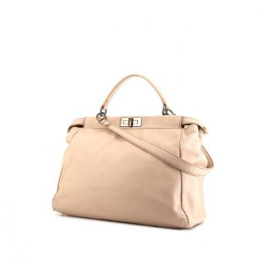 Bolso de mano Fendi Peekaboo en cuero color crema