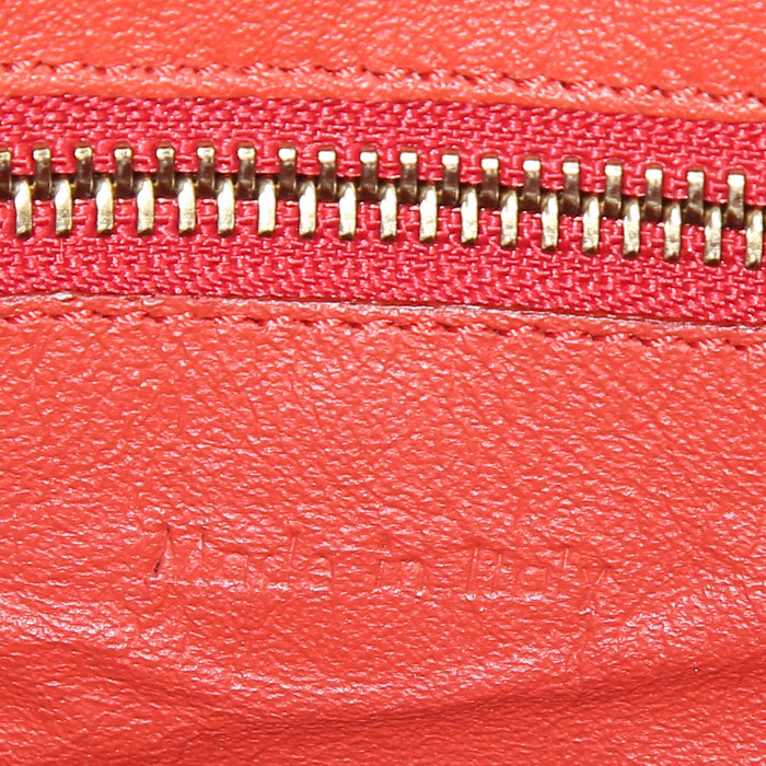 Celine Luggage Micro small model handbag in red grained leather - Detail D3