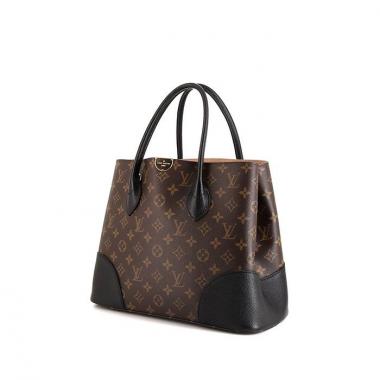Bolso de mano Louis Vuitton Flandrin en lona Monogram marrón y cuero negro