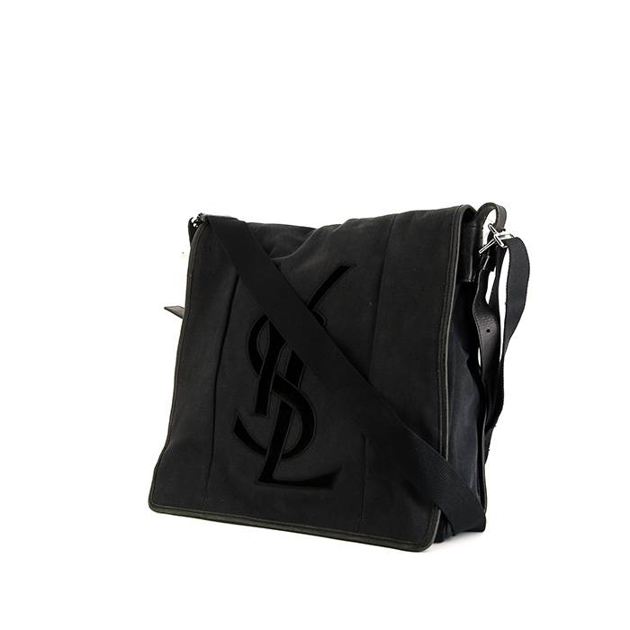 Saint Laurent Cassandre Classic Crossbody Bag In Canvas And Leather in  Black for Men