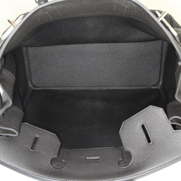 Borsa da viaggio Hermes Haut à Courroies - Travel Bag in pelle togo nera - Detail D2