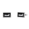 Cartier pair of cufflinks in silver and enamel - 00pp thumbnail
