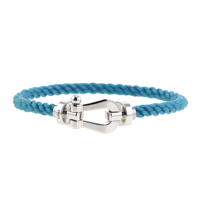 Brazalete Fred Force 10 modelo grande en oro blanco y acero - Detail D2