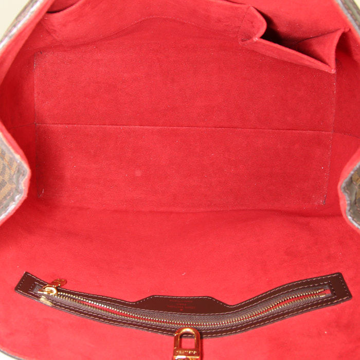 Bolso Cabás Louis Vuitton Hampstead en lona a cuadros marrón y cuero marrón - Detail D2