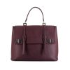 Prada Lux handbag in burgundy leather saffiano - 360 thumbnail