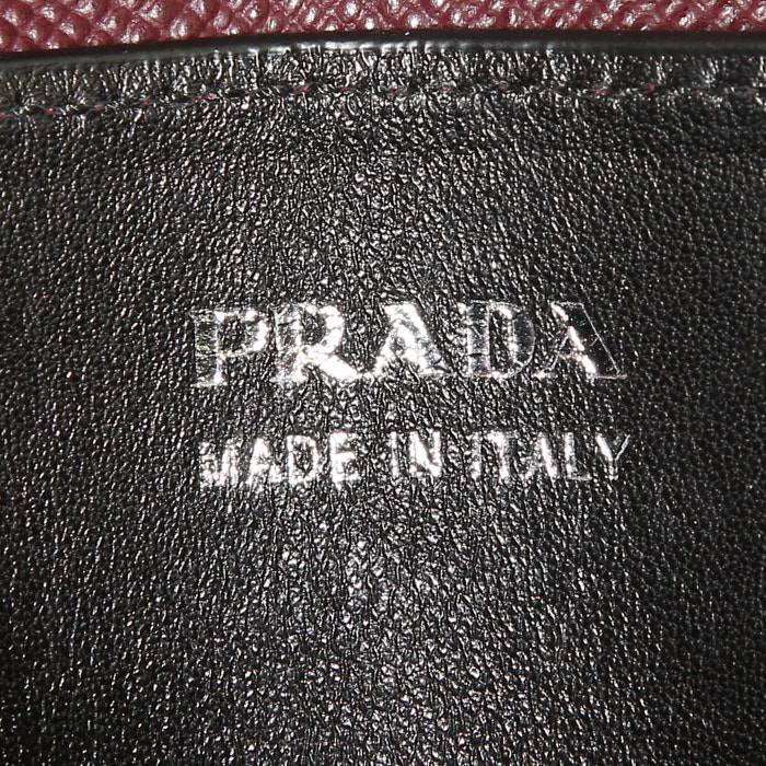 Borsa Prada Lux in pelle saffiano bordeaux - Detail D4