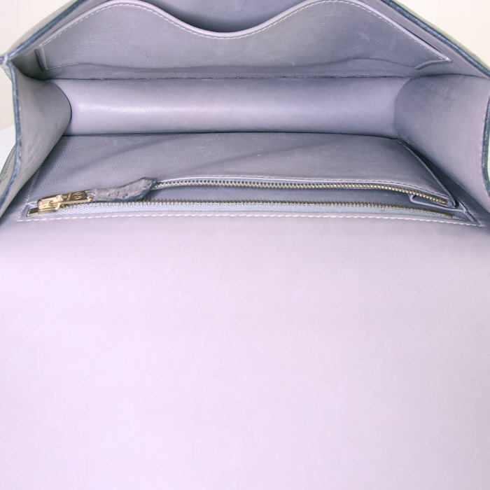 Bolso de mano Hermes Constance en avestruz gris verdoso - Detail D3