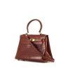 Hermès Kelly 20 cm handbag in brown crocodile - 00pp thumbnail