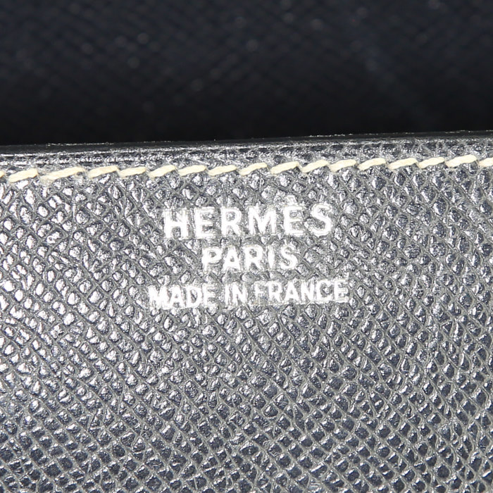 Bolso de mano Hermes Drag modelo grande en cuero epsom gris - Detail D3