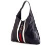 Borsa Gucci Jackie in pelle blu marino e tela bianca - 00pp thumbnail