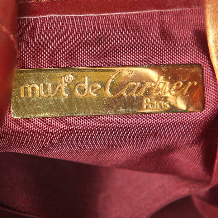 Cartier Must De Cartier - Bag shoulder bag in burgundy leather - Detail D3