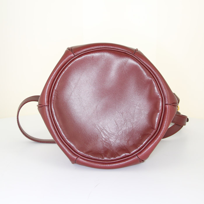 Cartier Must De Cartier - Bag shoulder bag in burgundy leather - Detail D4
