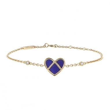 Poiray L'Attrape Coeur bracelet in yellow gold,  lapis-lazuli and diamonds