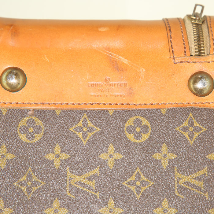 Valigia Louis Vuitton Airbus in tela monogram marrone e pelle naturale - Detail D4
