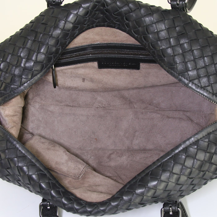 Borsa Bottega Veneta Fourre-tout in pelle intrecciata nera - Detail D2
