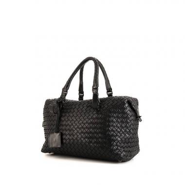 Borsa Bottega Veneta Fourre-tout in pelle intrecciata nera