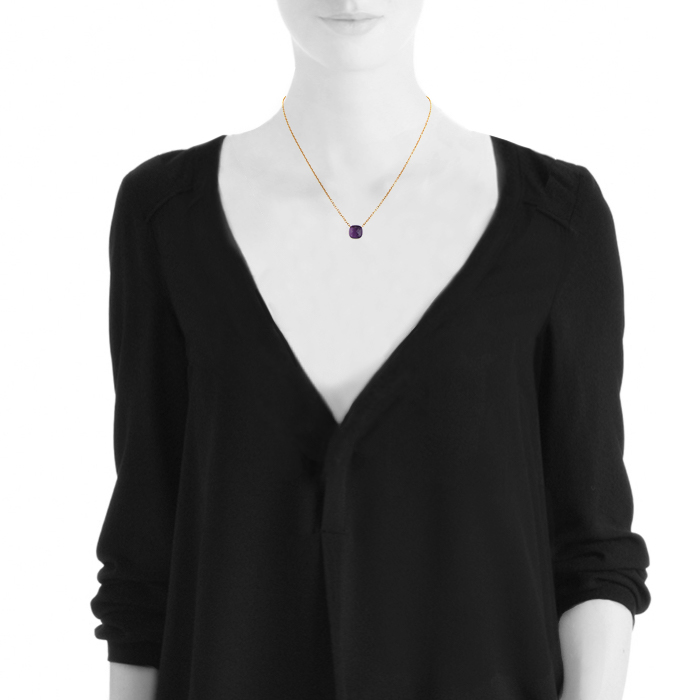 Collier Pomellato Nudo en or rose et améthyste - Detail D1
