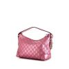 Gucci handbag in metallic pink monogram leather - 00pp thumbnail