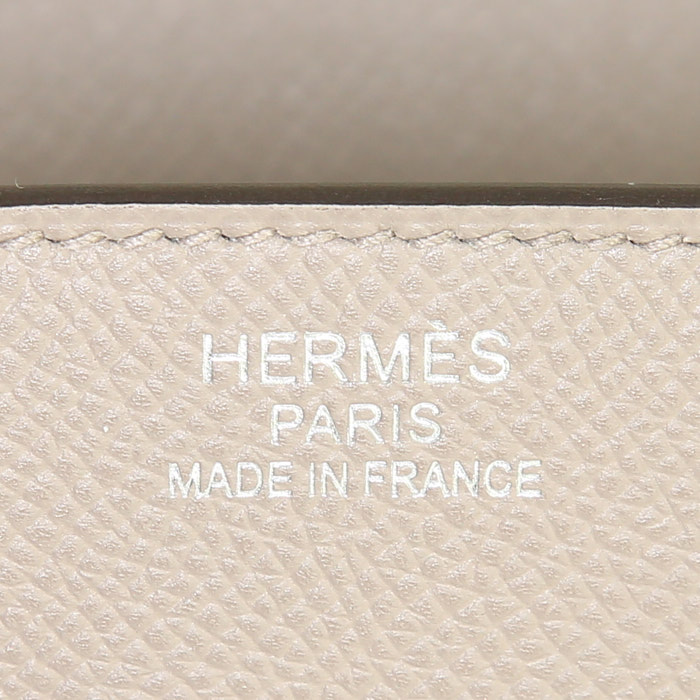 Sac à main Hermes Birkin 35 cm en cuir epsom gris-tourterelle - Detail D3