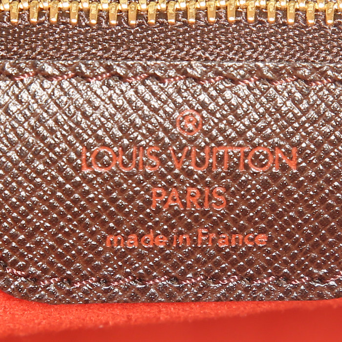 Louis Vuitton Brera Bag shoulder bag in ebene damier canvas and brown leather - Detail D4