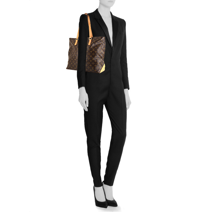 Louis Vuitton Mezzo shopping bag in monogram canvas and natural leather - Detail D1