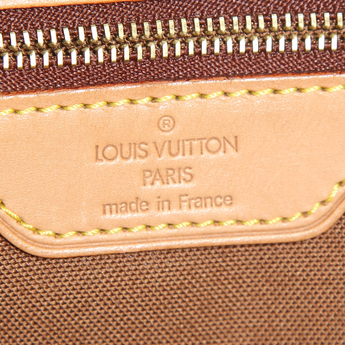 Shopping bag Louis Vuitton Mezzo in tela monogram cerata e pelle naturale - Detail D3