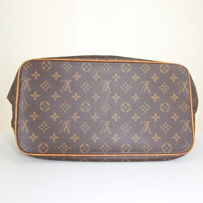 Bolso Louis Vuitton Palermo en lona Monogram y cuero natural - Detail D4