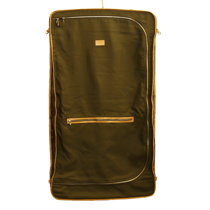 Funda protectora para ropa Louis Vuitton en lona Monogram y cuero natural - Detail D3