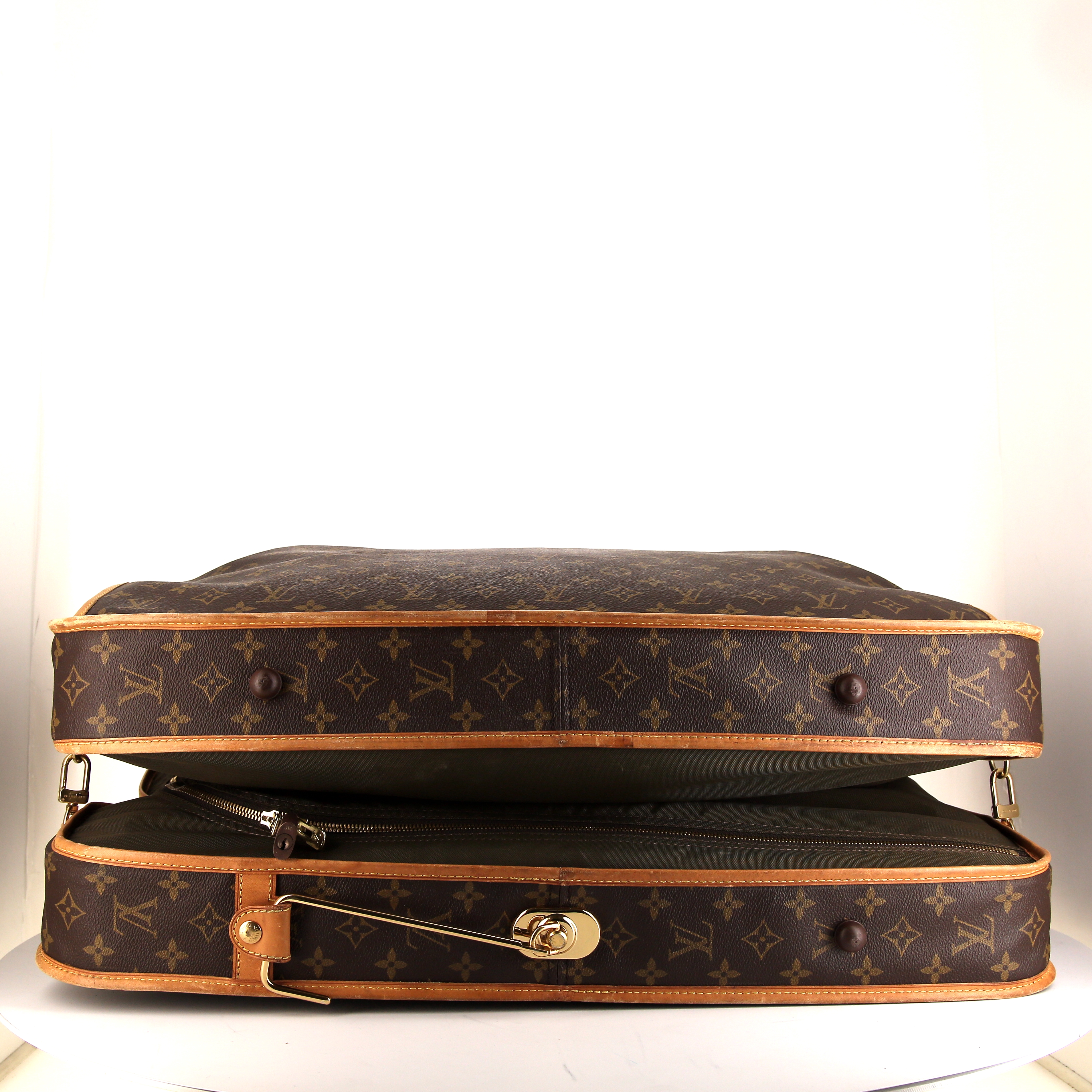 Porta abiti Louis Vuitton in tela monogram e pelle naturale - Detail D5