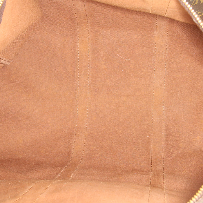 Bolsa de viaje Louis Vuitton Keepall 45 en lona Monogram y cuero natural - Detail D2
